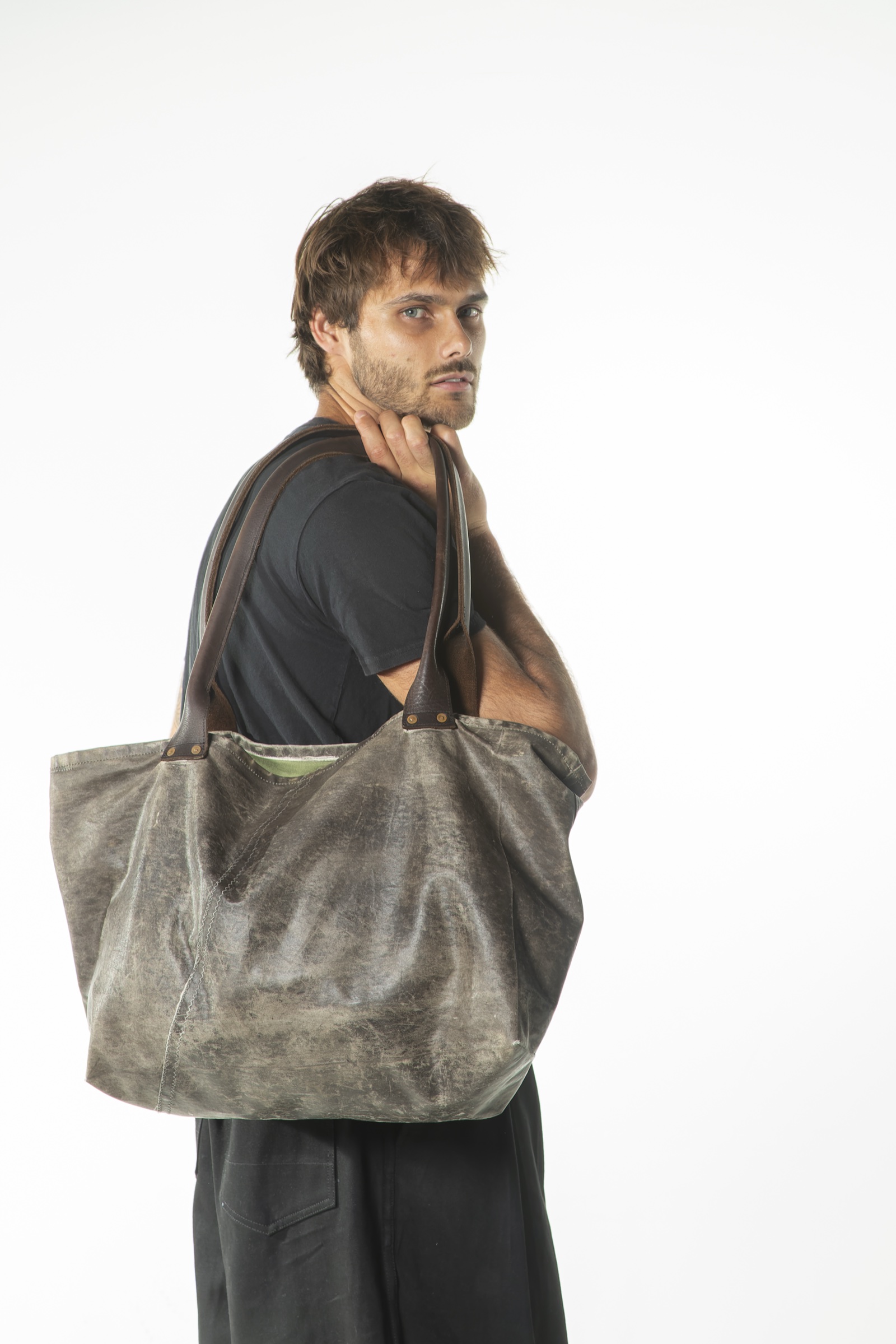 Weathered canvas tote